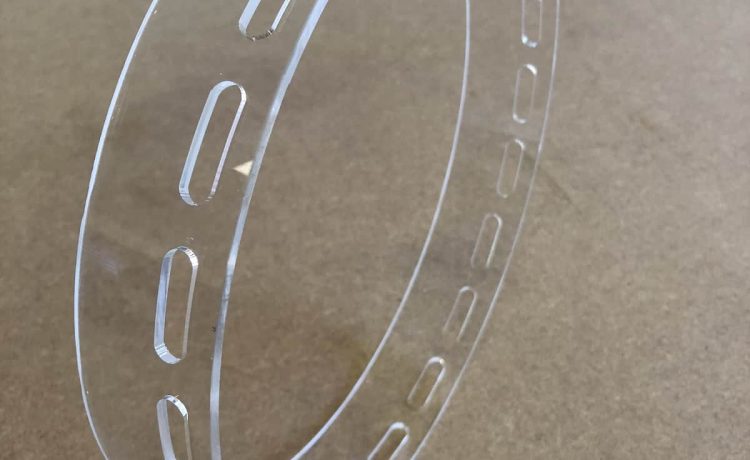 200mm acrylic tube laser cut slots