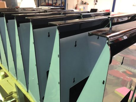 3mm black fabricated POS stands